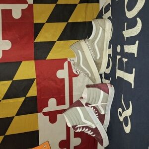 Vans Red and Tan Sneakers